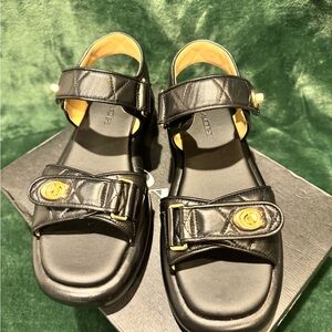 COACH Women's Peyton Double Buckle Flatform Sandals